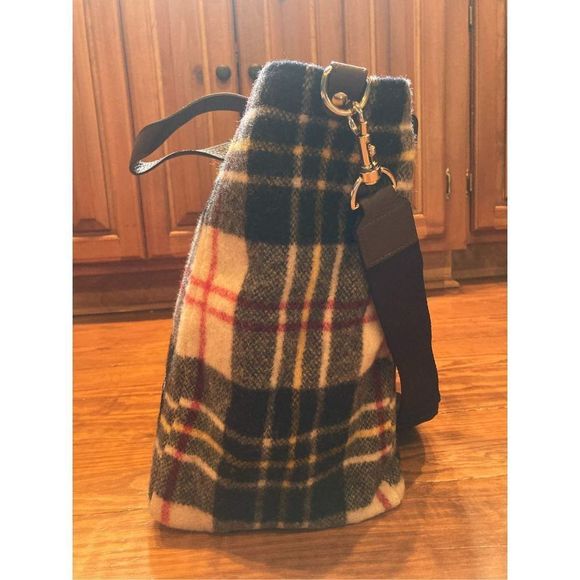 Woolrich John Rich Plaid Flannel Union Rever Reversible Tote Bag Nwt - Picture 5 of 9